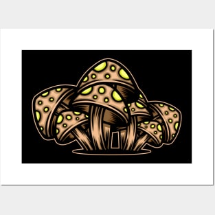 Forest mushroom illustration Posters and Art